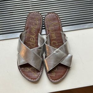 Silver Sam Edelman cross cross sandals